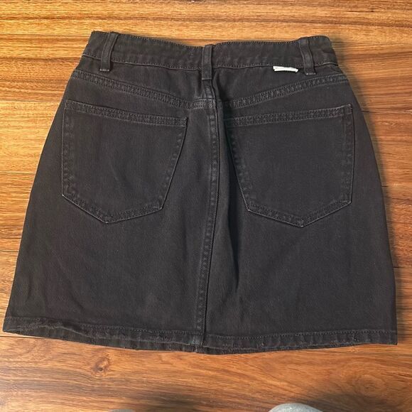 Billabong black magic Jean skirt cotton mini skirt front slit grunge whimsygoth - Picture 3 of 7